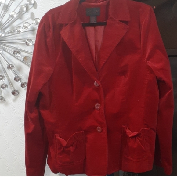 Torrid red velvet feel blazer jacket size 2 - Picture 10 of 10